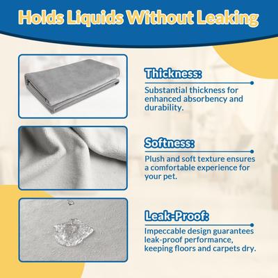 Show full view: Barpor Washable Dog Pee Pad, 66-in x 48-in, Light Grey slide 5 of 8