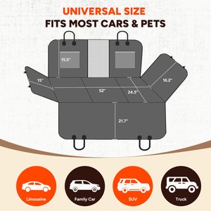 Niubya Waterproof Hammock Dog Car Back Seat Cover, Black