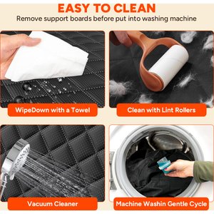Niubya Waterproof Hammock Dog Car Back Seat Cover, Black