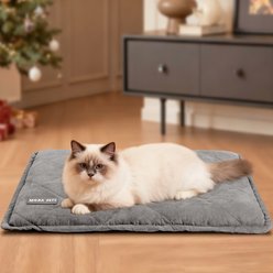 Mora Pets Self-Warming Pet Bed with Removable Cover, Grey, Small