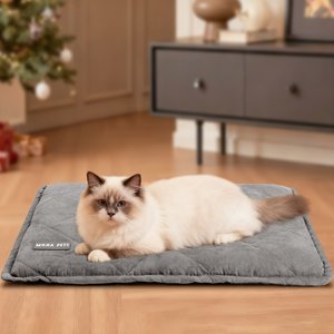 Mora Pets Self-Warming Pet Bed with Removable Cover, Grey, Small