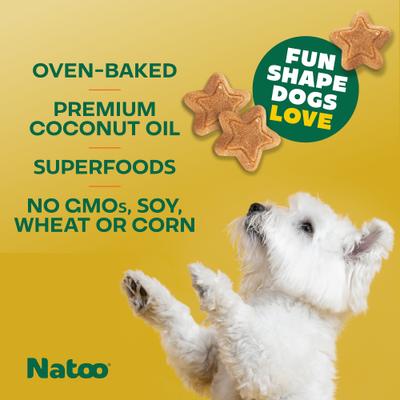 Show full view: Natoo Peanut Butter Crunchy Biscuit Dog Treats, 8-oz bag slide 6 of 10