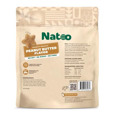 Show full view: Natoo Peanut Butter Crunchy Biscuit Dog Treats, 8-oz bag slide 3 of 10