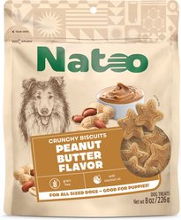 Natoo Peanut Butter Crunchy Biscuit Dog Treats, 8-oz bag