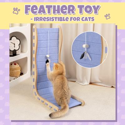 Show full view: Happy & Polly L-Shape 26.8-in Modern Felt Cat Scratcher, Purple slide 5 of 11
