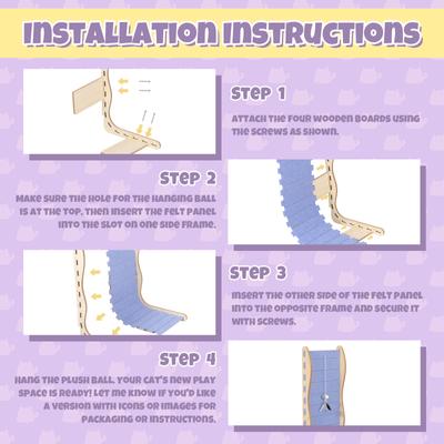 Show full view: Happy & Polly L-Shape 26.8-in Modern Felt Cat Scratcher, Purple slide 8 of 11