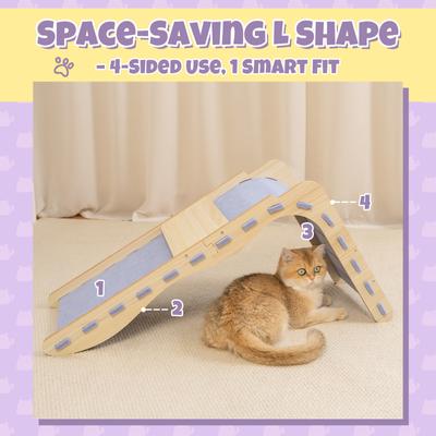 Show full view: Happy & Polly L-Shape 26.8-in Modern Felt Cat Scratcher, Purple slide 6 of 11