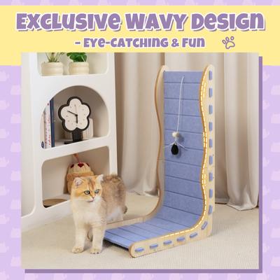 Show full view: Happy & Polly L-Shape 26.8-in Modern Felt Cat Scratcher, Purple slide 4 of 11