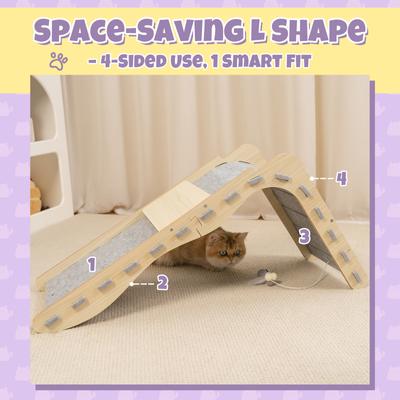 Show full view: Happy & Polly L-Shape 26.8-in Modern Felt Cat Scratcher, Grey slide 6 of 11