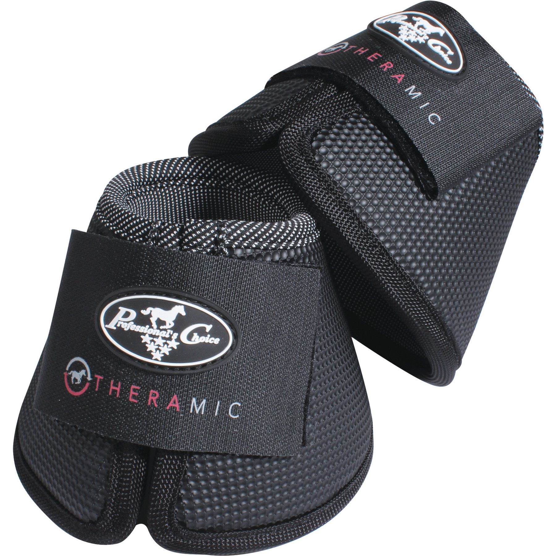 Theramics by Professional's Choice Theramic Bell Horse Boot, Black/Charcoal, Medium, 2 count