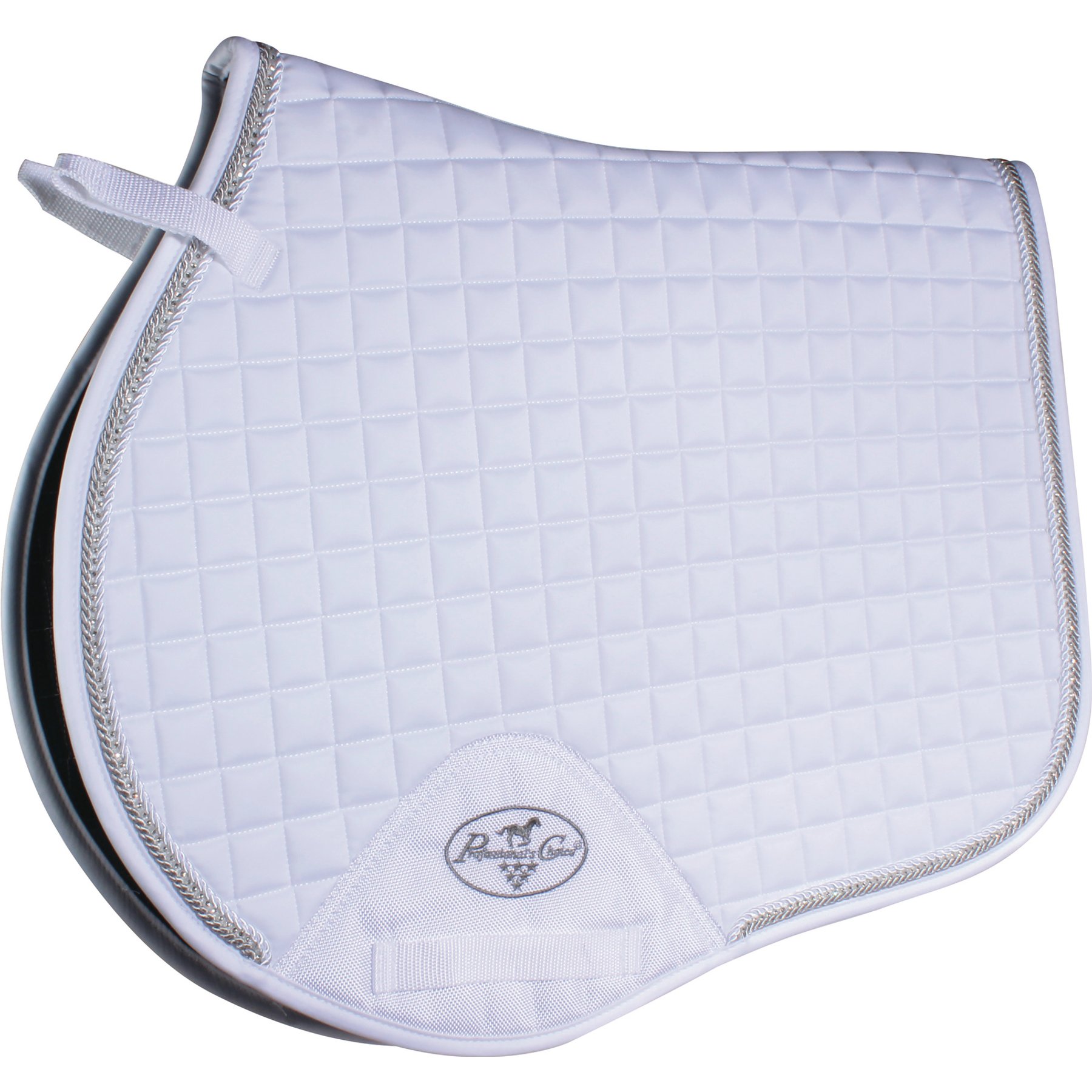Professional's Choice Satin Jumping Horse Saddle Pad, White, 21.5 x 20.5-in
