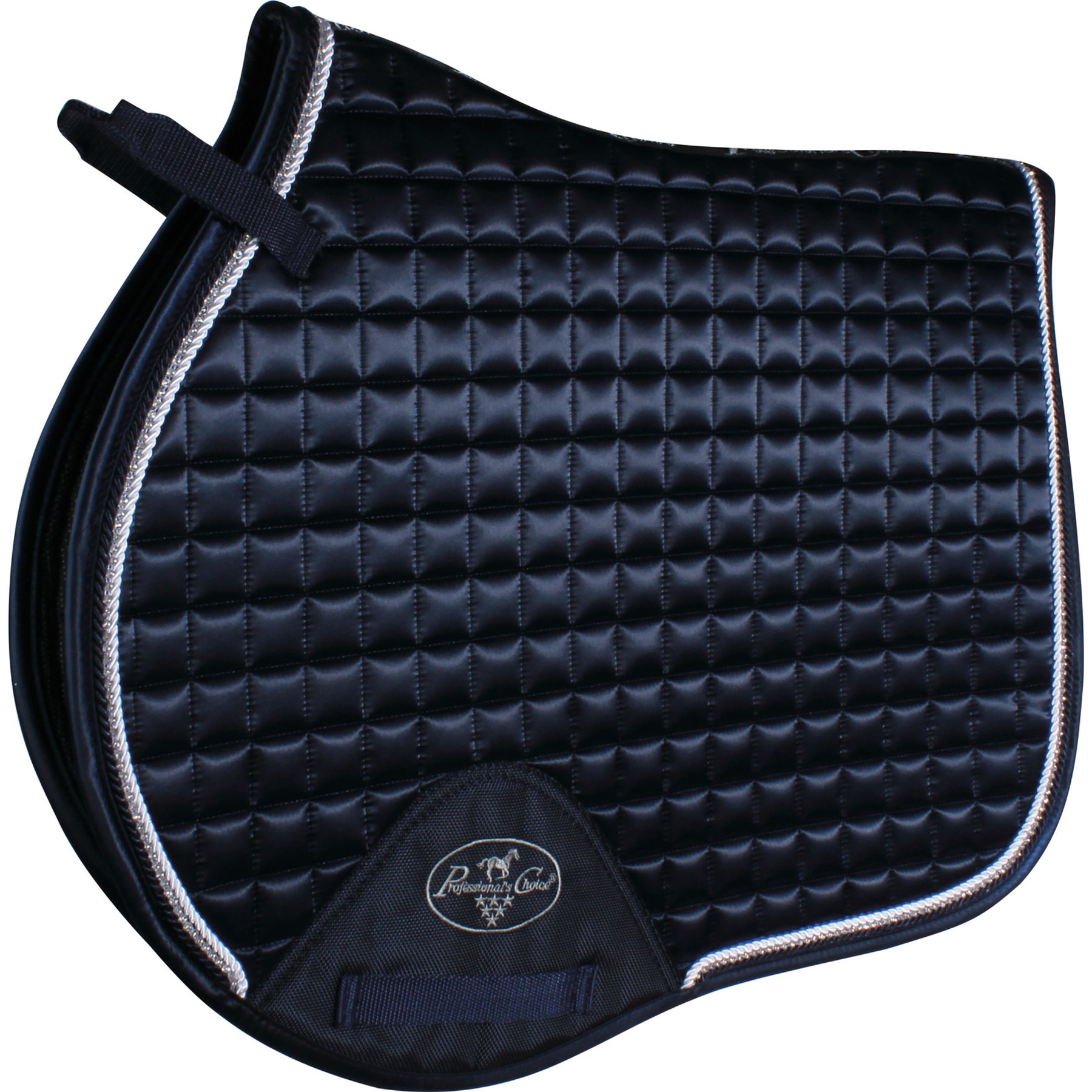 Professional's Choice Satin Jumping Horse Saddle Pad, Navy, 21.5 x 20.5-in