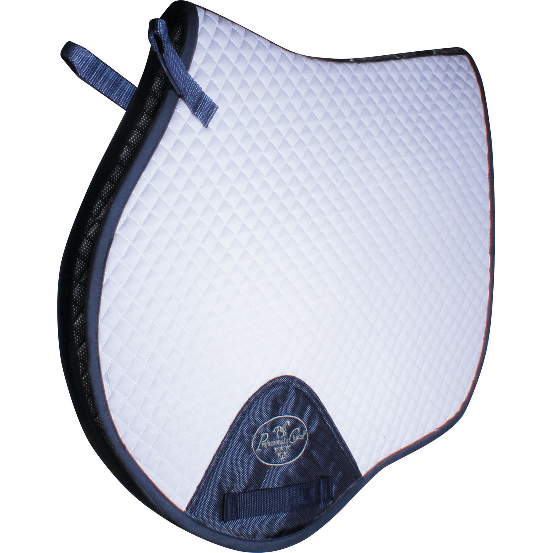 Professional's Choice Jumping Horse Saddle Pad, White/Navy, 21.5 x 20.5-in