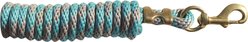 Professional's Choice Poly Braided Horse Lead Rope, Charcoal/Turquoise, 10-ft