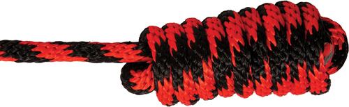 Show full view: Equisential by Professional's Choice Rope Horse Halter with Lead, Red/Black, 8-ft long slide 2 of 2