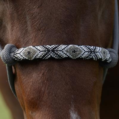 Show full view: Professional's Choice Beaded Rope Horse Halter, Charcoal slide 2 of 3