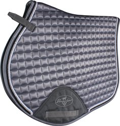 Professional's Choice Satin Jumping Horse Saddle Pad, Charcoal, 21.5 x 20.5-in
