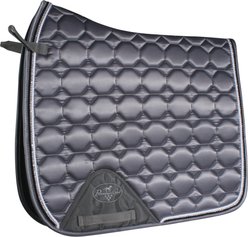 Professional's Choice Satin Dressage Horse Saddle Pad, Charcoal, 24 x 21.5-in