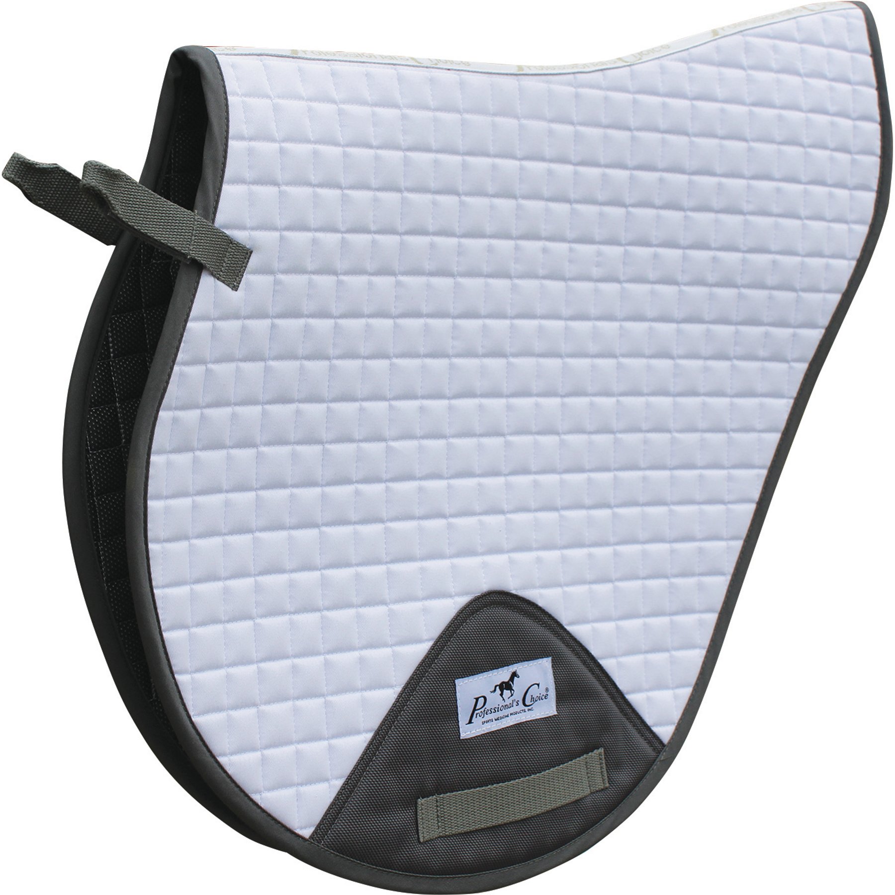 Professional's Choice Cross Country Horse Saddle Pad, White/Charcoal, 23 x 20-in