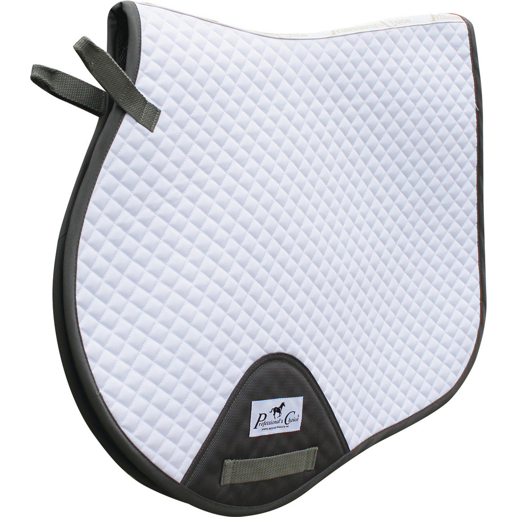 Professional's Choice Jumping Horse Saddle Pad, White/Charcoal, 21.5 x 20.5-in