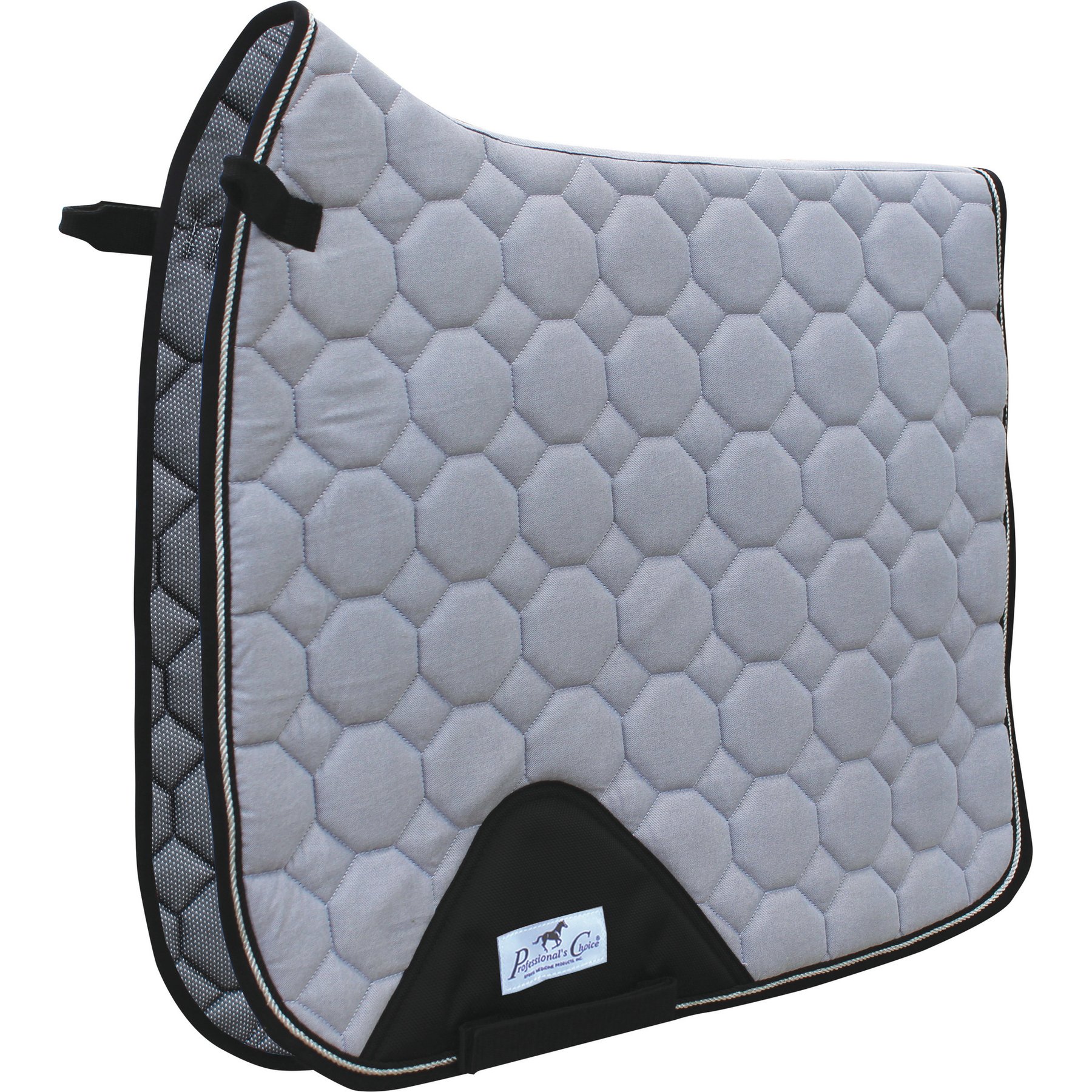 Professional's Choice Dressage Horse Saddle Pad, Charcoal/Denim, 24 x 21.5-in