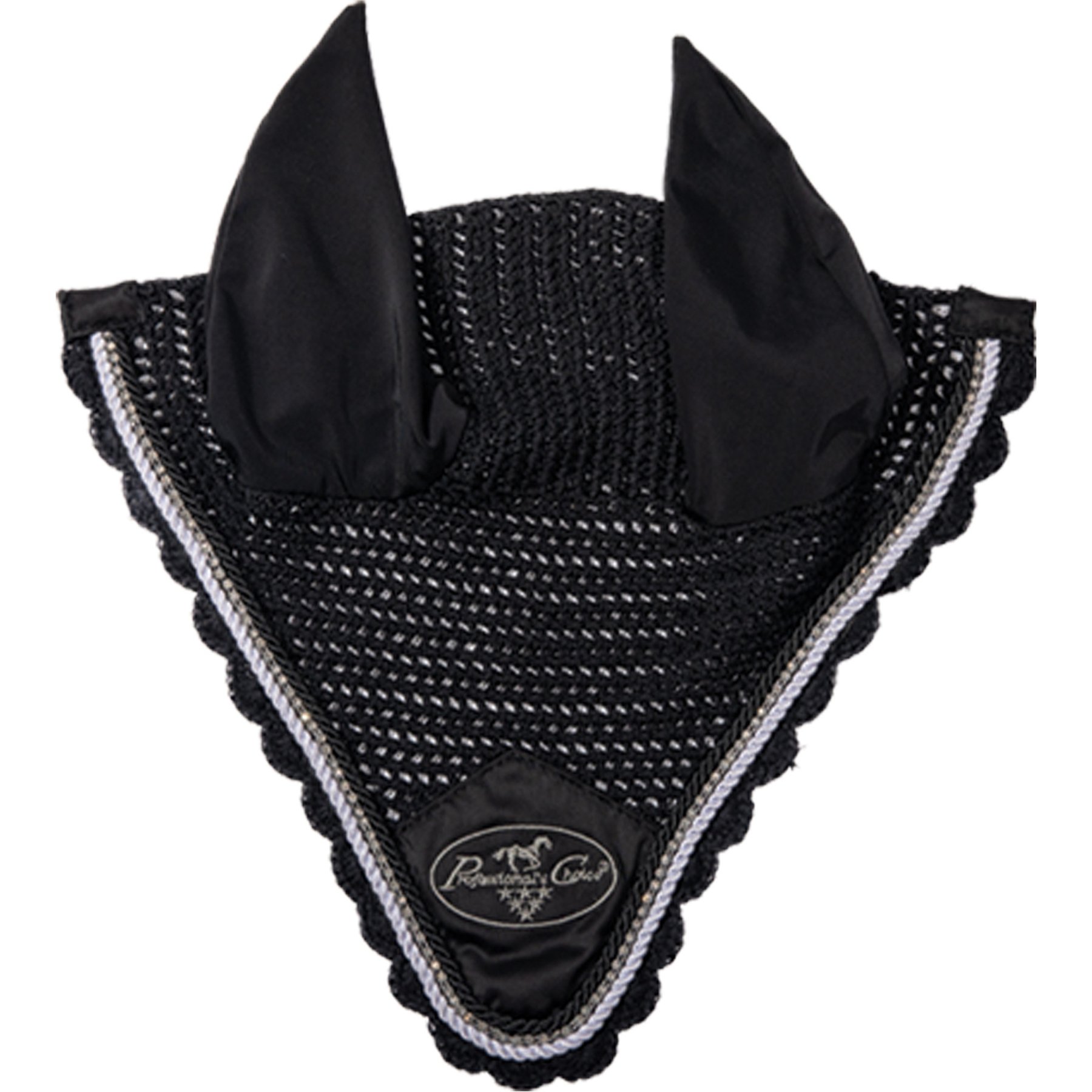 Professional's Choice Horse Ear Bonnet, Black, Warmblood