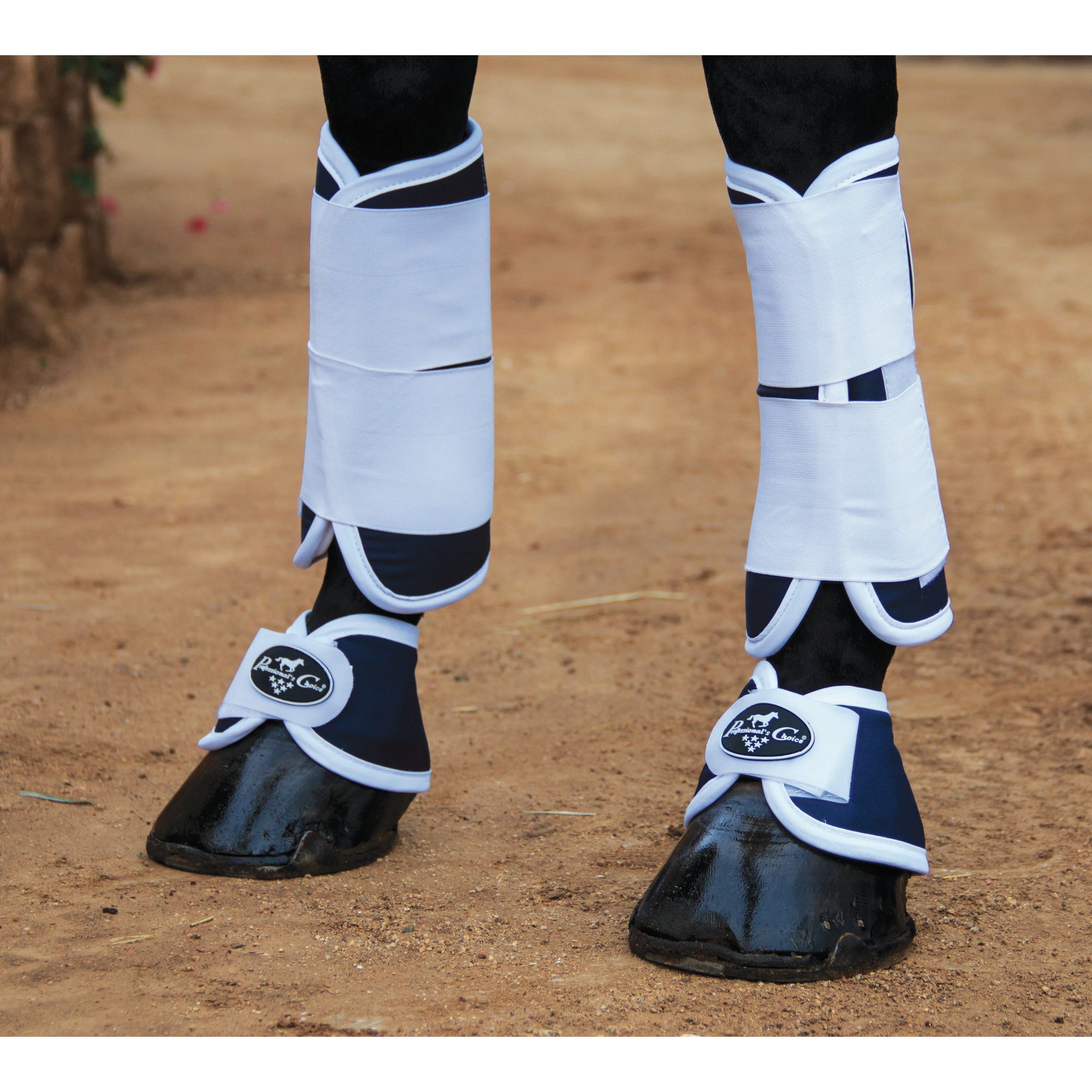 Professional's Choice Horse Magnetic Bell Boot, Navy, Large, 2 count