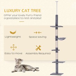 jansno 102.25-in Adjustable Height Floor-To-Ceiling Vertical Cat Tree, Gray slide 2 of 7