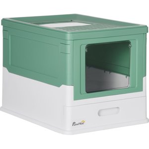 CESICIA Hooded House with Drawer Type Tray & Lid, Portable Toilet with Large  Space Cat Litter Box, Green - Chewy.com