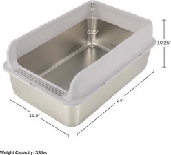 Pet Adobe Stainless Steel Cat Litter Box slide 2 of 7