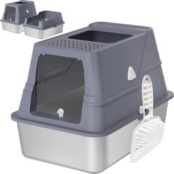 Wefeedy Stainless Steel Top Entry Cat Litter Box, Large, Grey slide 1 of 6