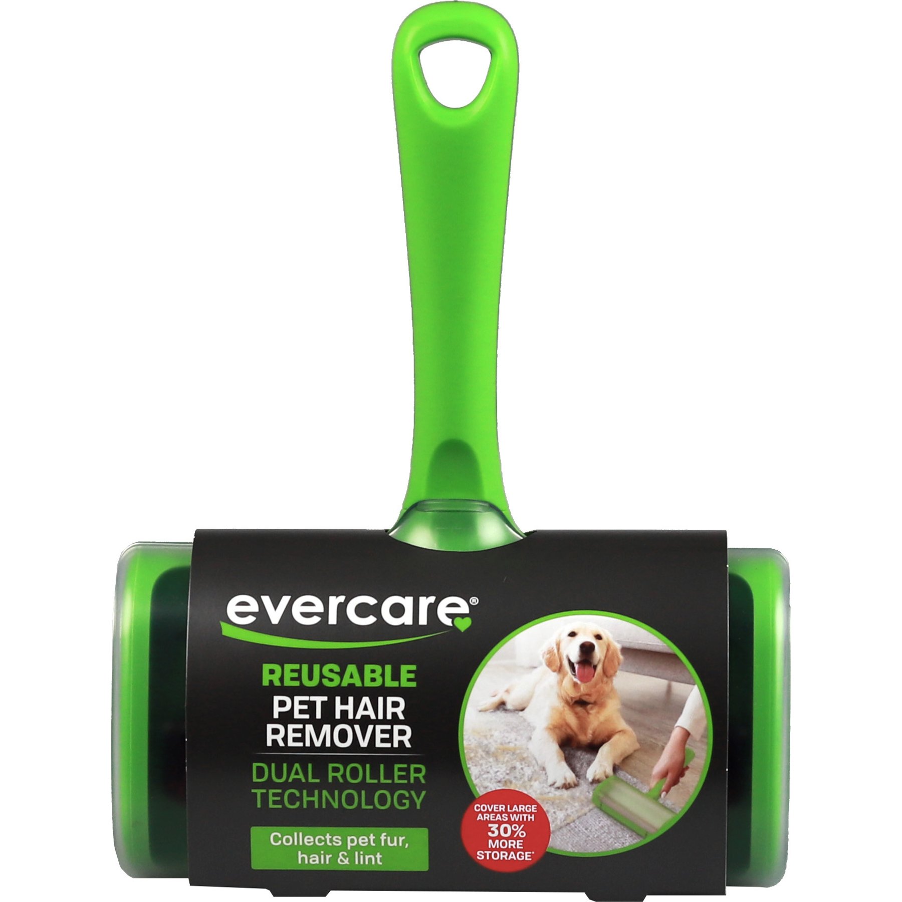 Evercare Pet Plus Reusable Dog & Cat Hair Remover, Green
