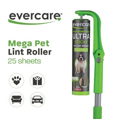 Show full view: Evercare Pet Plus Easy-Store Mega 25 Layer Extended Handle Dog & Cat Lint Roller, Green slide 2 of 7