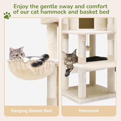 Show full view: Globlazer 51-in Curved Series Modern Cat Tower, Beige slide 6 of 8