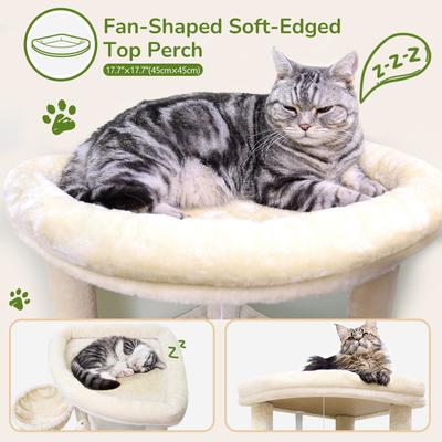 Show full view: Globlazer 51-in Curved Series Modern Cat Tower, Beige slide 4 of 8