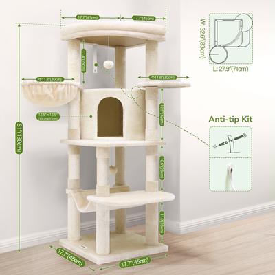 Show full view: Globlazer 51-in Curved Series Modern Cat Tower, Beige slide 2 of 8