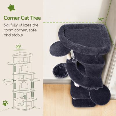 Show full view: Globlazer 66-in Corner Cat Tree, Dark Gray slide 7 of 7