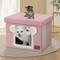 Show in main carousel: Heeyoo Polyester Indoor Bed Cave Cat House with Lid, Fluffy Ball & Scratch Pad, Pink slide 7 of 8