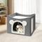 Show in main carousel: Heeyoo Polyester Indoor Bed Cave Cat House with Fluffy Ball & Scratch Pad, Light Grey slide 6 of 7