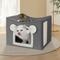 Show in main carousel: Heeyoo Polyester Indoor Bed Cave Cat House with Fluffy Ball & Scratch Pad, Light Grey slide 5 of 7