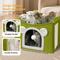 Show in main carousel: Heeyoo Polyester Indoor Bed Cave Cat House with Fluffy Ball & Scratch Pad, Fruit Green slide 4 of 7