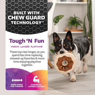 Show full view: TrustyPup Chocolate Donut Dog Toy, Brown, Large slide 3 of 9