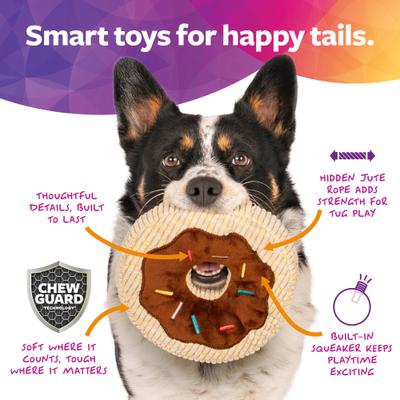 Show full view: TrustyPup Chocolate Donut Dog Toy, Brown, Large slide 6 of 9