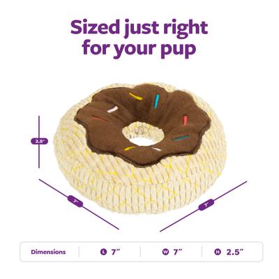 Show full view: TrustyPup Chocolate Donut Dog Toy, Brown, Large slide 4 of 9