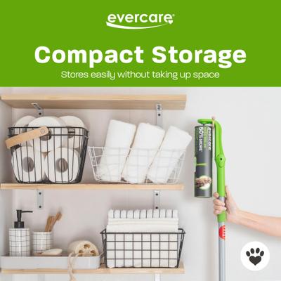 Show full view: Evercare Pet Plus Easy-Store Mega 25 Layer Extended Handle Dog & Cat Lint Roller, Green slide 6 of 7