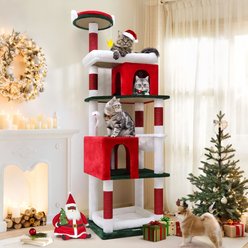 Globlazer 72-in Christmas Cat Tree, Red, White, Green