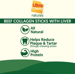 Ultra Chewy Naturals Collagen Sticks 5 to 7-in Beef Chew Dog Treats, 12 count slide 2 of 5