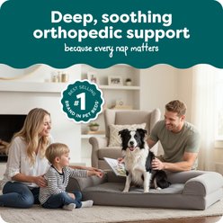 FurHaven Plush & Suede Orthopedic Sofa Cat & Dog Bed, Gray, Large slide 2 of 9