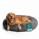 FurHaven Calming Cuddler Long Fur Donut Bolster Dog Bed, Gray, Jumbo