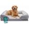 Show in main carousel: FurHaven Velvet Waves Perfect Comfort Cooling Gel Bolster Cat & Dog Bed with Removable Cover, Granite Gray, Jumbo slide 1 of 10